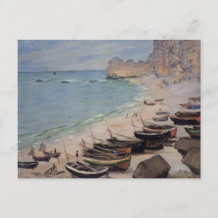 Carte Postale Boats on the Beach at Etretat - Claude Monet
