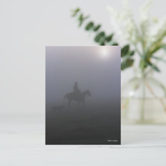 Carte Postale Bob Langrish | Cowboy À Rider En Mist Avec Chien (Debout devant)