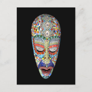 Carte Postale Bob, Pourquoi ce long visage ? Masque mosaïque