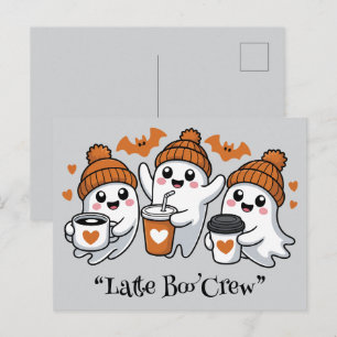 Carte Postale boba effrayant, Kawaii boo, Halloween mignon et ef