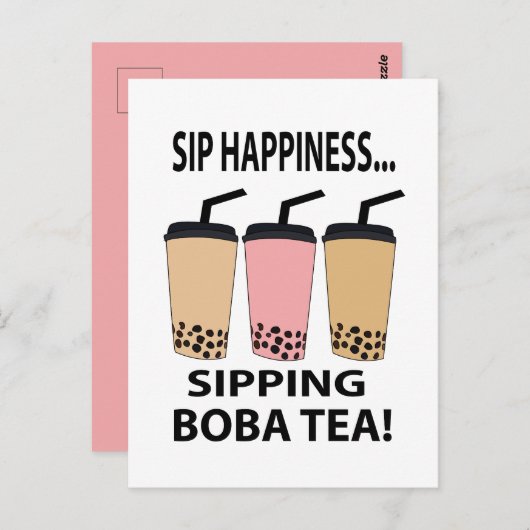 Carte Postale Boba Tea Buble Tea Boba Tea (Devant / Derrière)