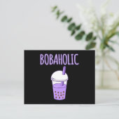 Carte Postale Bobaholic Bubble Boba Kawaii Tea Graphic (Debout devant)