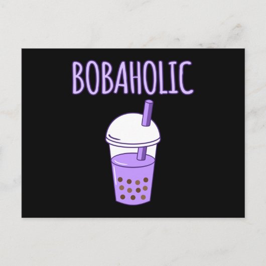 Carte Postale Bobaholic Bubble Boba Kawaii Tea Graphic (Devant)