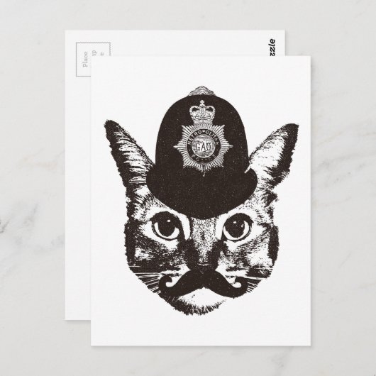 Carte Postale Bobby Cat Police (Devant / Derrière)