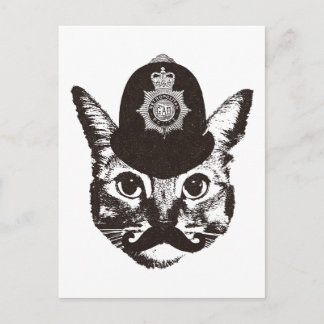 Carte Postale Bobby Cat Police