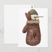 Carte Postale Bobines de neige ・ Snowman & Mitten (Devant / Derrière)