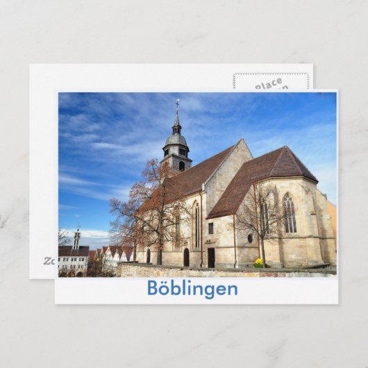 Carte Postale Böblingen, Stadtkirche (Devant / Derrière)
