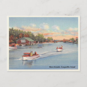 Carte Postale Boca Grande, île de Gasparilla, scène des bateaux 