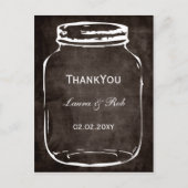 Carte Postale bocal de mason rustique mariage merci (Devant)