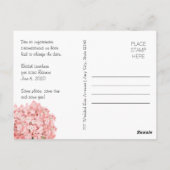 Carte Postale Bocal Mason Hydrangea Rose Monogramme Date Changé (Dos)