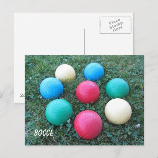 Carte Postale Bocce Balls (Devant / Derrière)