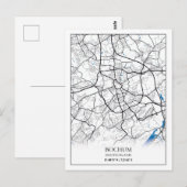 Carte Postale Bochum Deutschland City Map Voyage Simple Minimal (Devant / Derrière)