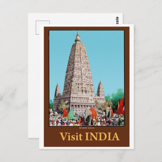 Carte Postale Bodh Gaya, Inde (Devant / Derrière)