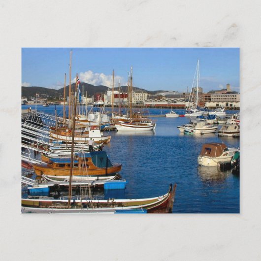 Carte Postale Bodo, port avec bateaux de tradition (Devant)