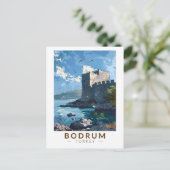 Carte Postale Bodrum Castle Turkey Travel Art Vintage (Debout devant)