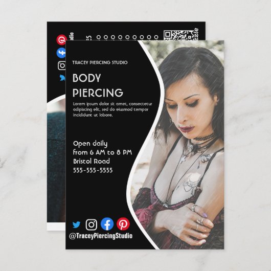 Carte Postale Body PIERCING STUDIO affiche prospectus (Devant / Derrière)