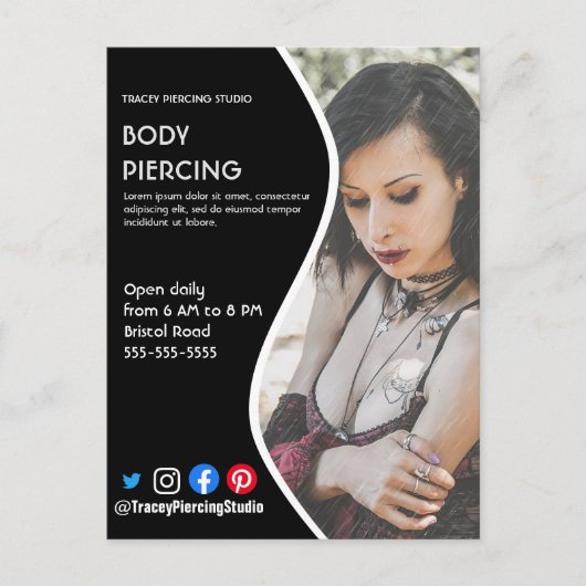 Carte Postale Body PIERCING STUDIO affiche prospectus (Devant)