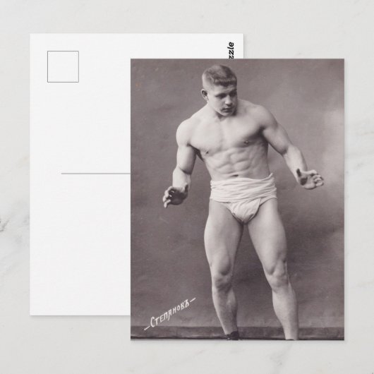 Carte Postale Bodybuilder russe (Devant / Derrière)