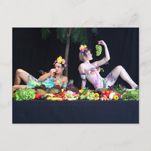 Carte Postale Bodypaint Lebendbuffet - bodyart living buffet (Devant)