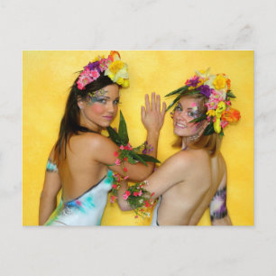 Carte Postale Bodypaint Lebendbuffet - bodyart living buffet