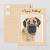 Carte Postale Boerboel Peinture - Cute Original Chien Art (Devant / Derrière)