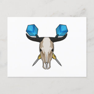 Carte Postale Boeuf aux fléchettes avec fléchette