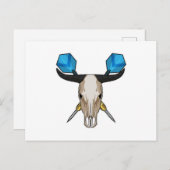 Carte Postale Bœuf aux fléchettes avec fléchette (Devant / Derrière)