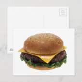 Carte Postale Boeuf Patti Sandwich Déjeuner Nourriture Cheesebur (Devant / Derrière)
