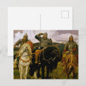 Carte Postale « Bogatyrs russes » de Viktor Vasnetsov (Devant / Derrière)