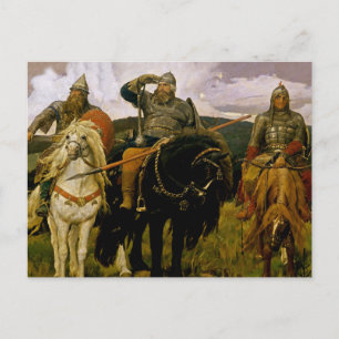 Carte Postale "Bogatyrs russes" par Victor Vasnetsov