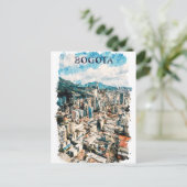 Carte Postale Bogota Colombie City View Aquarelle (Debout devant)