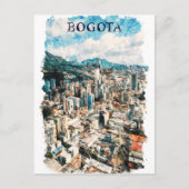 Carte Postale Bogota Colombie City View Aquarelle (Devant)
