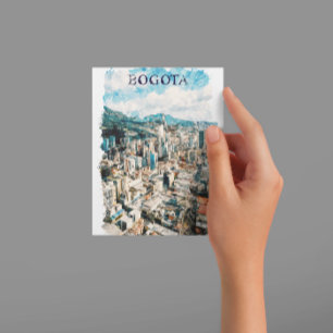 Carte Postale Bogota Colombie City View Aquarelle