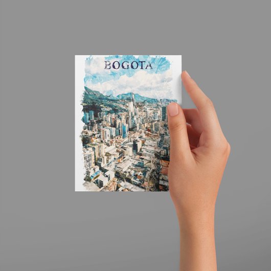 Carte Postale Bogota Colombie City View Aquarelle