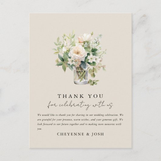 Carte Postale Bohême Merci bohème de la forêt d'aquarelle enchan (Devant)