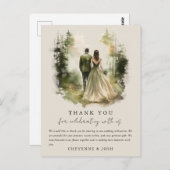 Carte Postale Bohême Merci bohème de la forêt d'aquarelle enchan (Devant / Derrière)