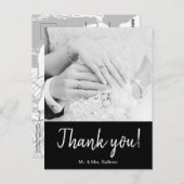 Carte Postale Bohème moderne photo Merci noir (Devant / Derrière)