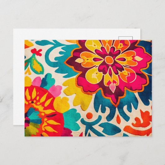 Carte postale BOHEMIA - design boho dynamique (Devant / Derrière)