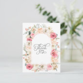 Carte Postale Bohemian Boho aquarelle florale chic chic Merci (Debout devant)