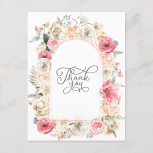 Carte Postale Bohemian Boho aquarelle florale élégant chic Merci