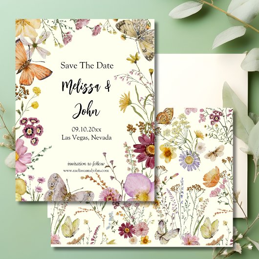 Carte Postale Bohemian Wildflower Floral Save The Date