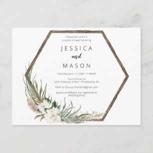 Carte Postale Bohemian Wreath Couples Shower Invite