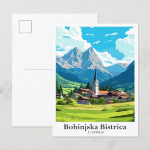 Carte Postale Bohinjska Bistrica Slovénie Illustration voyage