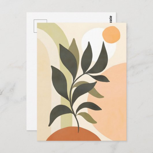 Carte Postale Boho Abstrait et Clip Art moderne Imprimable (Devant / Derrière)