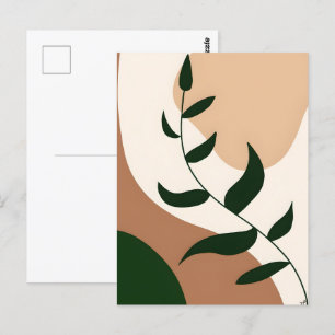 Carte Postale Boho Abstrait et Clip Art moderne Imprimable 2026