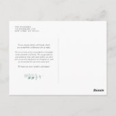 Carte Postale Boho Aquarelle Eucalyptus Mariage Merci (Dos)