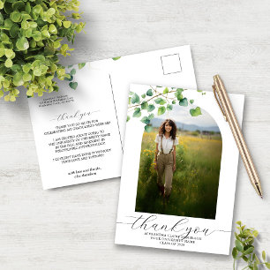 Carte Postale Boho Arch Ivy White Graduation Merci