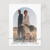 Carte Postale Boho arch overlay Calligraphie Enregistrer la date (Devant)