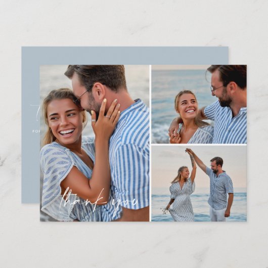 Carte Postale Boho Beach Photo Mariage Merci Postcard (Devant / Derrière)