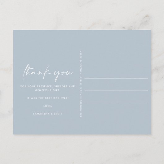 Carte Postale Boho Beach Photo Mariage Merci Postcard (Dos)